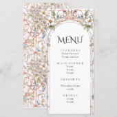 Elegante Pastel Bloemenboog bruiloft Menu (Voorkant / Achterkant)