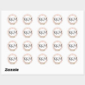 Elegante Pastel  Bloemenboog bruiloft Ronde Sticker (Vel)