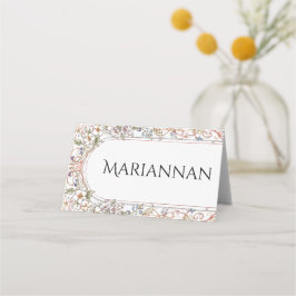 Elegante Pastel  Bloemenbruiloft Plaatskaartje