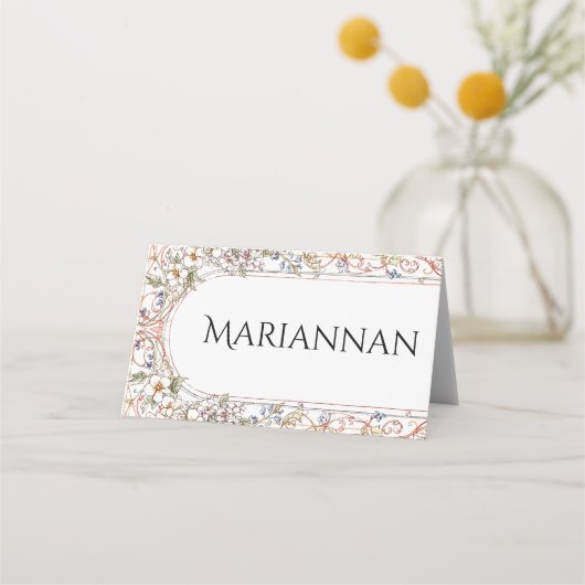 Elegante Pastel  Bloemenbruiloft Plaatskaartje (Voorkant)
