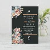 Elegante pastel bloemenbruiloft taart kaart (Staand voorkant)