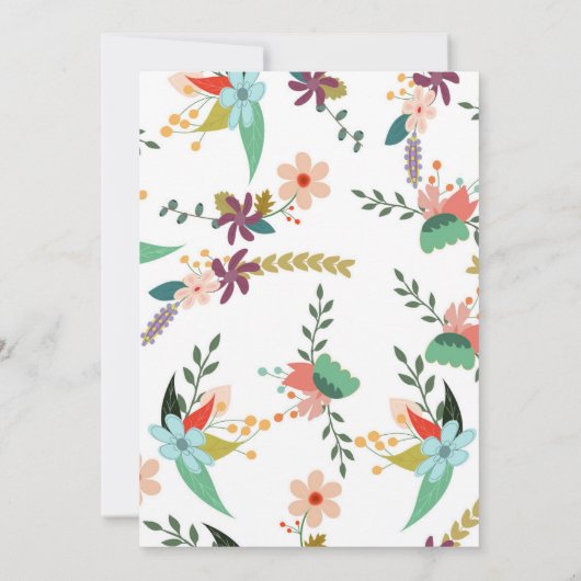 Elegante pastel bloemenkrans islamitische bruiloft kaart (Achterkant)