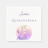 Elegante pastel bloemenquinceanera feest servet (Voorkant)
