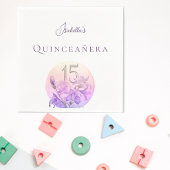 Elegante pastel bloemenquinceanera feest servet