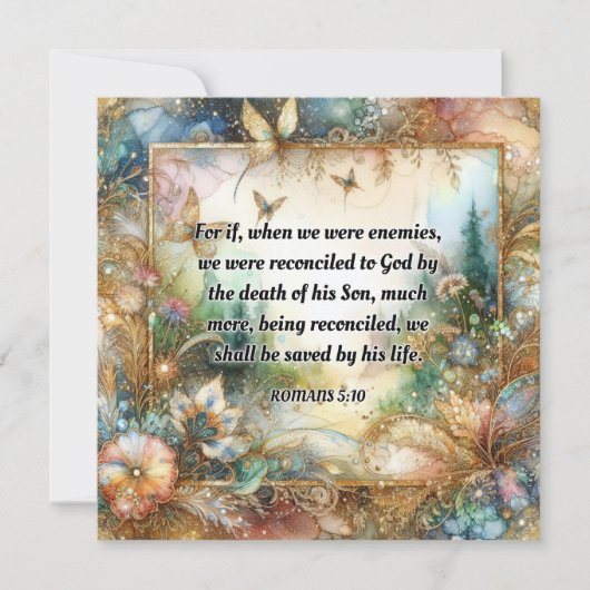 Elegante pastel bloemenschrift Waterverf Pasen Feestdagenkaart (Voorkant)