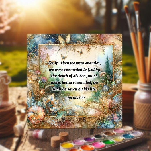 Elegante pastel bloemenschrift Waterverf Pasen Feestdagenkaart