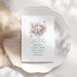 Elegante Pastel Bloemenslinger Liefde Fancy Bruilo Kaart