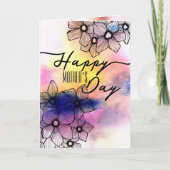 Elegante pastel bloemenWaterverf Moederdag Kaart (Voorkant)