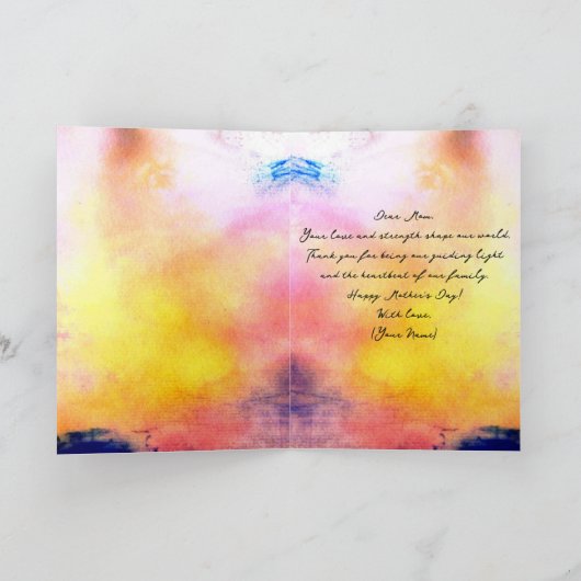 Elegante pastel bloemenWaterverf Moederdag Kaart (Binnen)