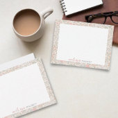 Elegante Pastel Bloemige Blush Custom Naam Notitie