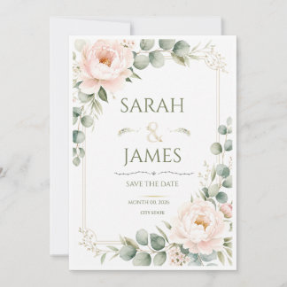 Elegante Pastel Bloemige Botanische Minimalistisch Kaart
