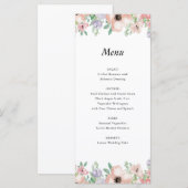 Elegante Pastel Bloemige Evenementenmenu Menu (Voorkant / Achterkant)