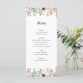 Elegante Pastel Bloemige Evenementenmenu Menu (Staand voorkant)