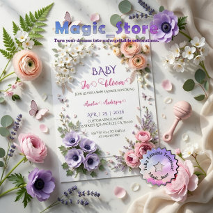 Elegante Pastel Bloemige Tuin Baby In Bloei Kaart