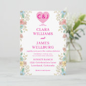 Elegante Pastel Bloemige Uitnodiging Template (Staand voorkant)