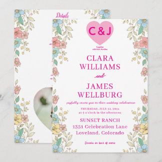 Elegante Pastel Bloemige Uitnodiging Template