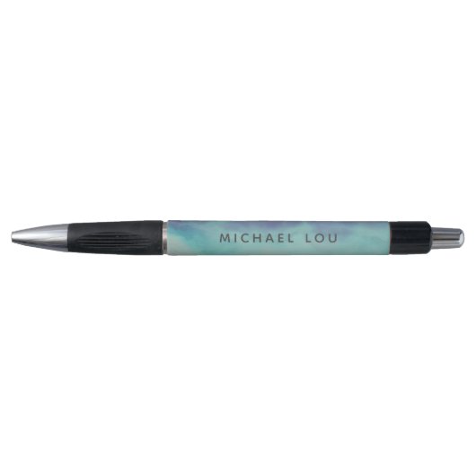 Elegante Pastel Blue Waterverf Artistic Classy Pen (Voorkant)