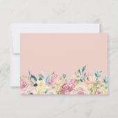 Elegante Pastel Blush Garden Floral Wedding RSVP (Achterkant)