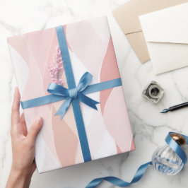 Elegante Pastel Blush Roos Golf Abstract Patroon Cadeaupapier