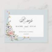 Elegante Pastel Boho Bloemenkalligrafie RSVP Briefkaart (Voorkant)