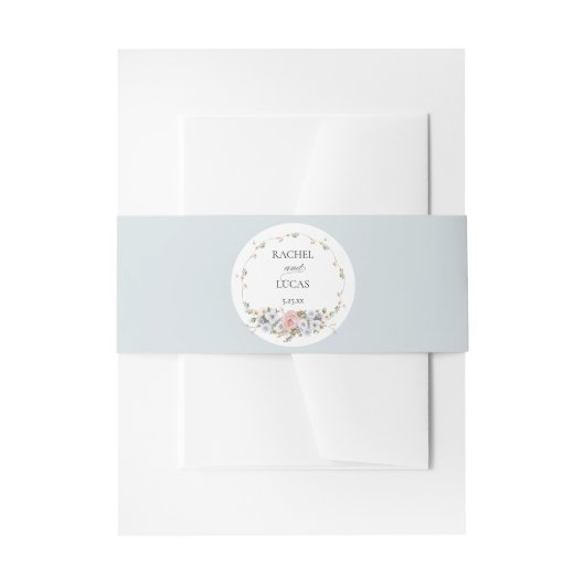 Elegante Pastel Boho Bloemenkrans Uitnodigingen Wikkel (Voorkant Voorbeeld)