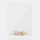 Elegante pastel Boho bloemkalligrafie Acryl Bord (Voorkant)