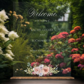 Elegante pastel Boho bloemkalligrafie Acryl Bord