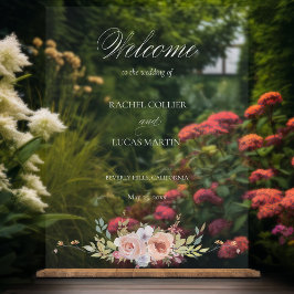 Elegante pastel Boho bloemkalligrafie Acryl Bord