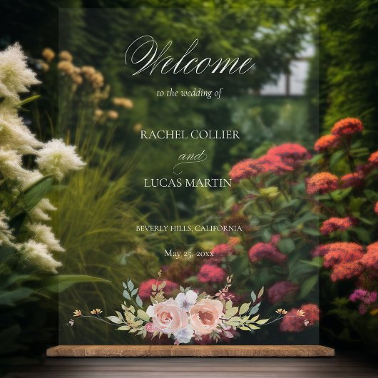 Elegante pastel Boho bloemkalligrafie Acryl Bord