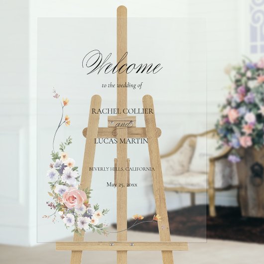 Elegante pastel Boho bloemkalligrafie Acryl Bord