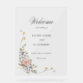 Elegante pastel Boho bloemkalligrafie Acryl Bord (Voorkant)