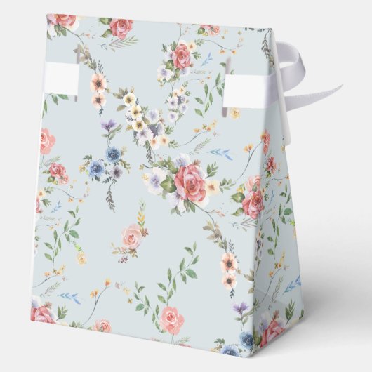 Elegante pastel Boho bloemkalligrafie Bedankdoosjes (Achterkant)