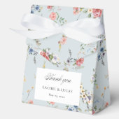 Elegante pastel Boho bloemkalligrafie Bedankdoosjes (Voorkant)