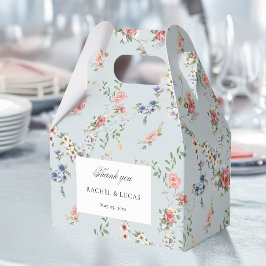 Elegante pastel Boho bloemkalligrafie Bedankdoosjes