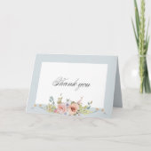 Elegante pastel Boho bloemkalligrafie Bedankkaart (Voorkant)