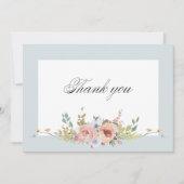 Elegante pastel Boho bloemkalligrafie Bedankkaart (Voorkant)