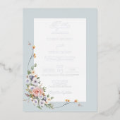 Elegante pastel Boho bloemkalligrafie Folie Uitnodiging (Voorkant)