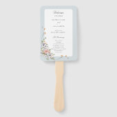 Elegante pastel Boho bloemkalligrafie Handwaaier (Voorkant)