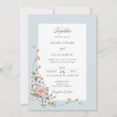 Elegante pastel Boho bloemkalligrafie Kaart (Voorkant)