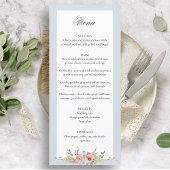 Elegante pastel Boho bloemkalligrafie Menu