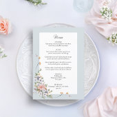 Elegante pastel Boho bloemkalligrafie Menu