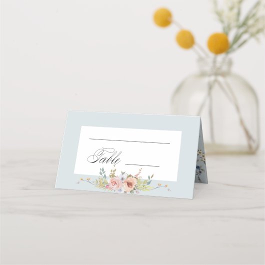 Elegante pastel Boho bloemkalligrafie Plaatskaartje (Voorkant)