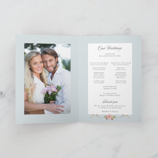 Elegante pastel Boho bloemkalligrafie Programma (Binnen)