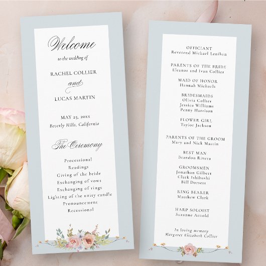 Elegante pastel Boho bloemkalligrafie Programmakaart
