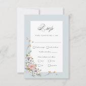 Elegante pastel Boho bloemkalligrafie RSVP Kaartje (Voorkant)
