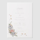 Elegante pastel Boho bloemkalligrafie Vellum Uitnodigingen (Voorkant)