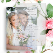 Elegante pastel Boho bloemkalligrafie Vellum Uitnodigingen