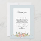 Elegante Pastel Boho Floral Kalligrafie/Foto Bedankkaart (Voorkant)