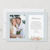 Elegante Pastel Boho Floral Kalligrafie/Foto Bedankkaart (Voorkant)