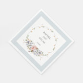 Elegante Pastel Boho Waterverf Bloemen Servet (Hoek)